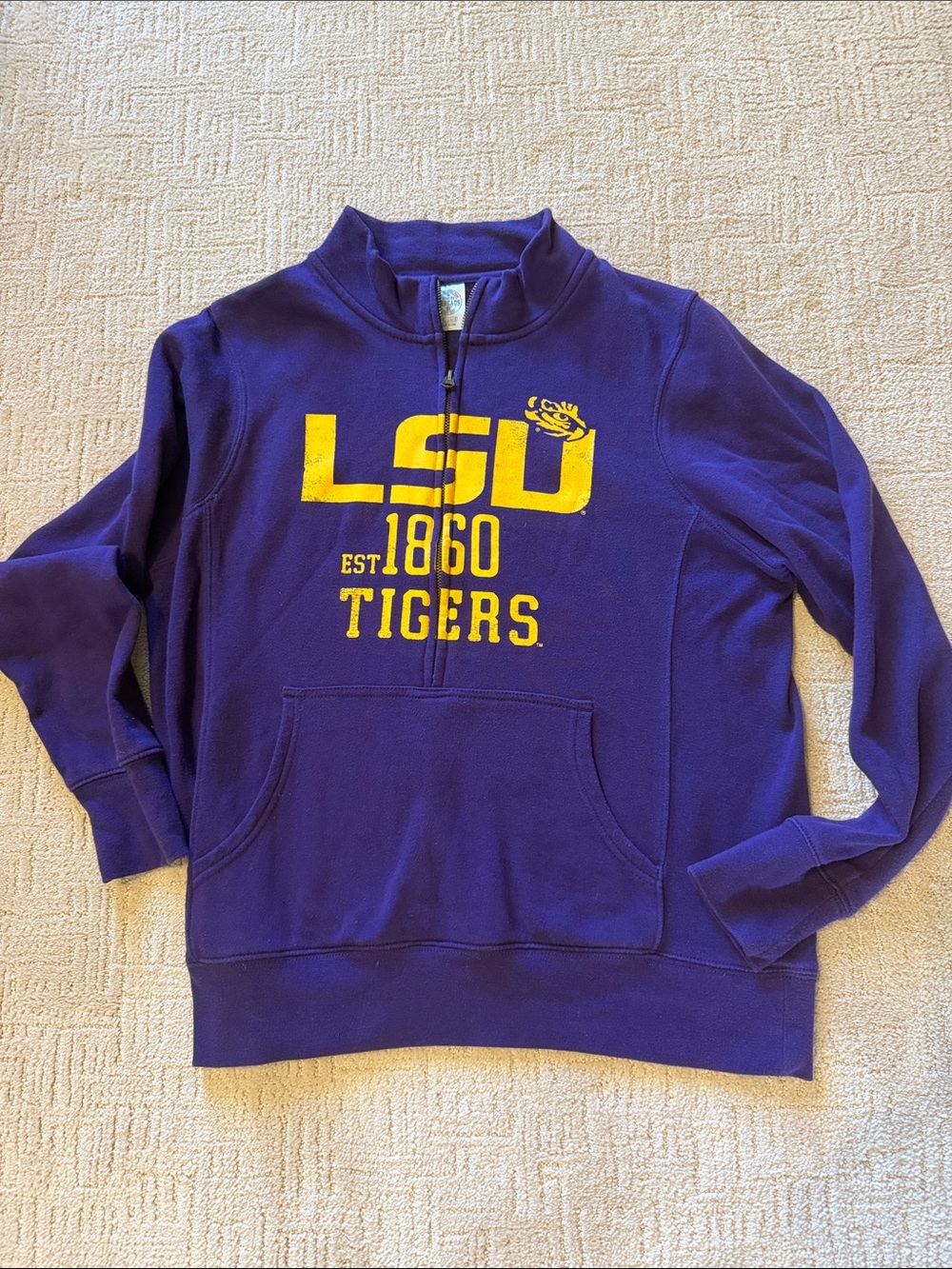 LSU Tigers Purple Quarter-Zip Pullover Sweatshirt